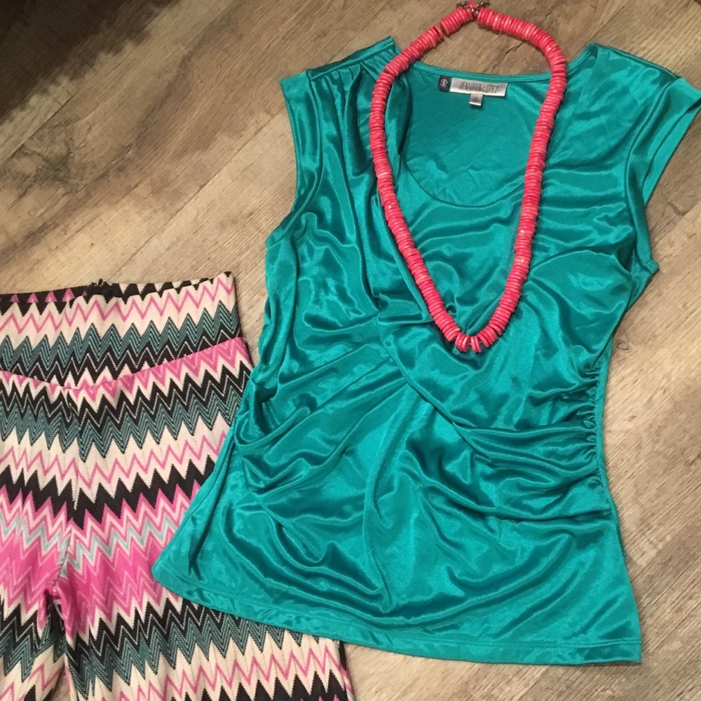 Jennifer Lopez teal blouse